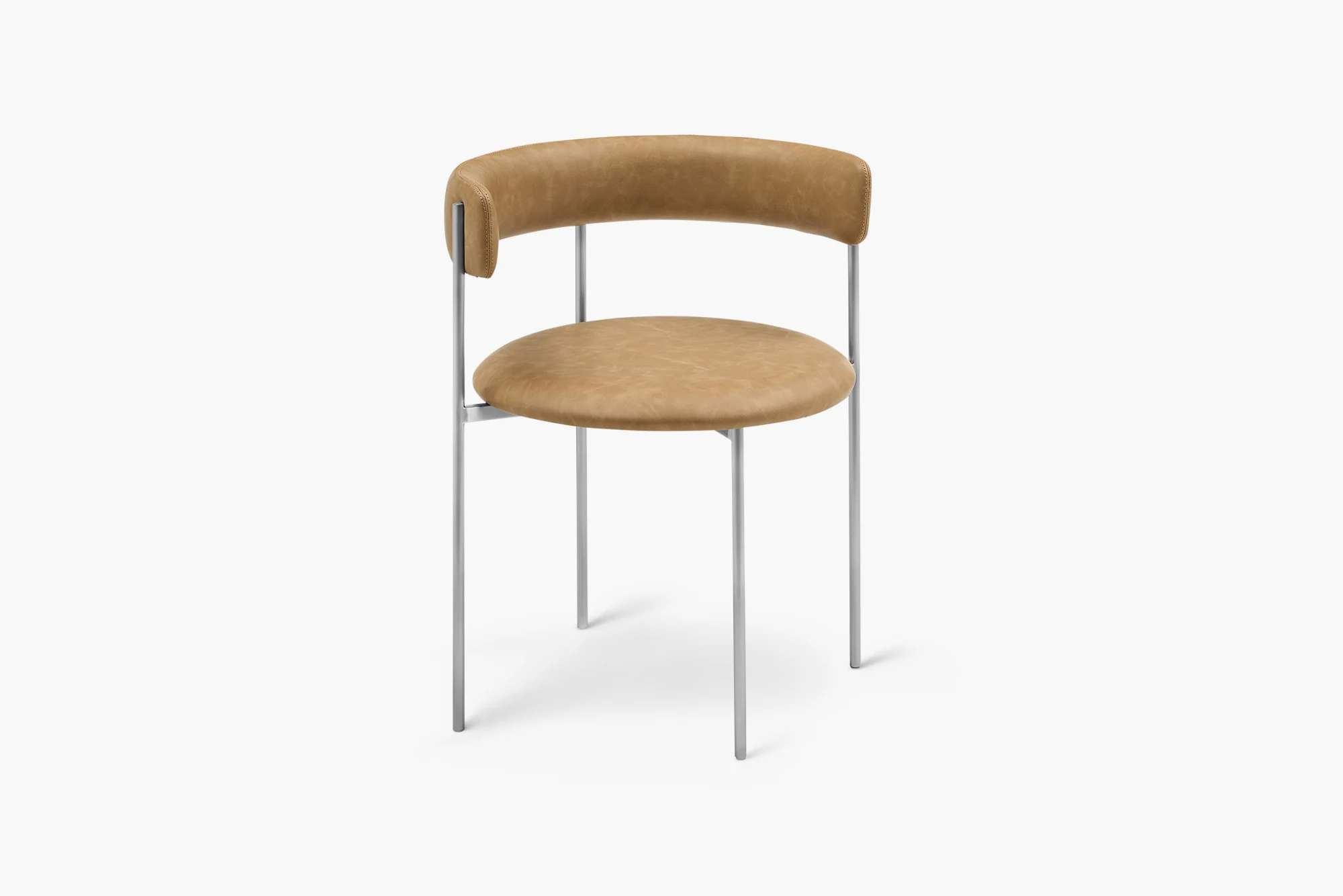 Tan Bellino Dining Chair Stainless Steel Legs - Image 3