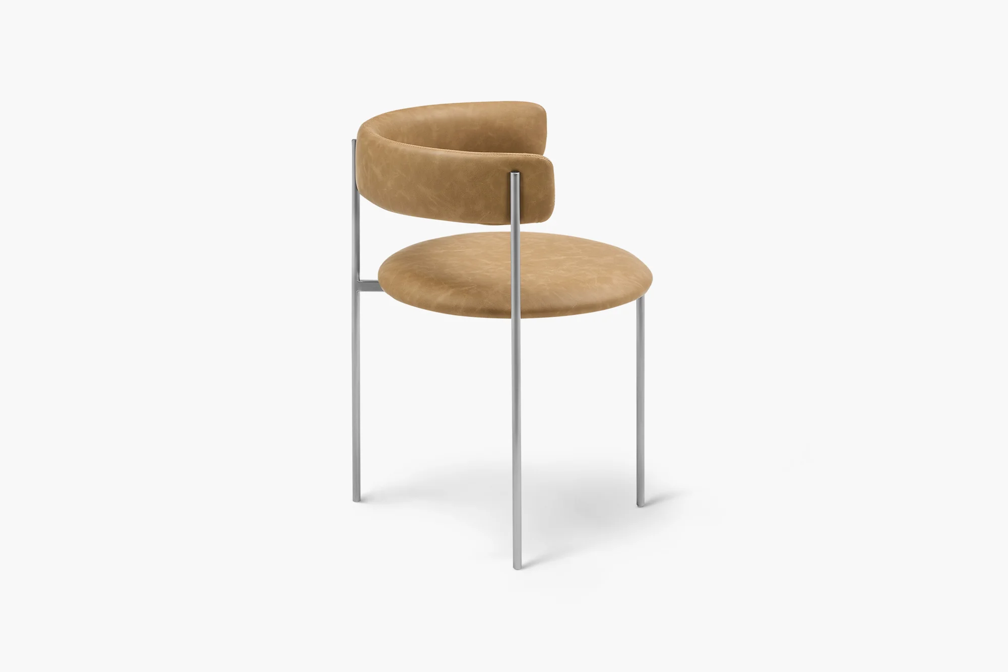 Tan Bellino Dining Chair Stainless Steel Legs - Image 6